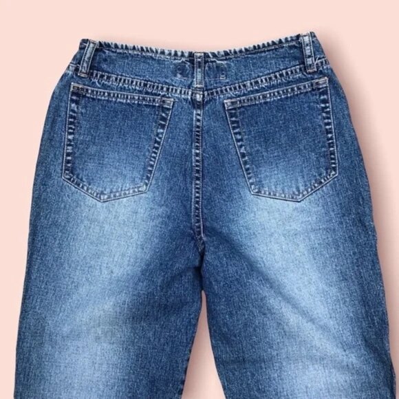 🌸 Vintage Y2K LA Blues Rhinestone Capri Jeans Sz 4 Mid Rise 100% Cotton 🌸 - Picture 5 of 8